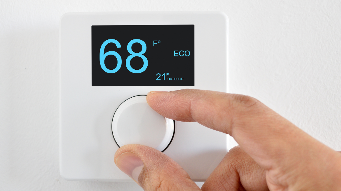 digital thermostat on the wall